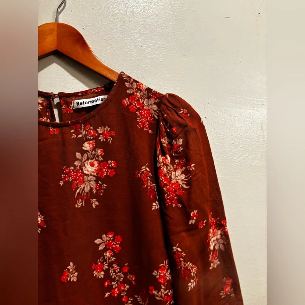 Reformation Brown Floral Mini Dress - Picture 11 of 13